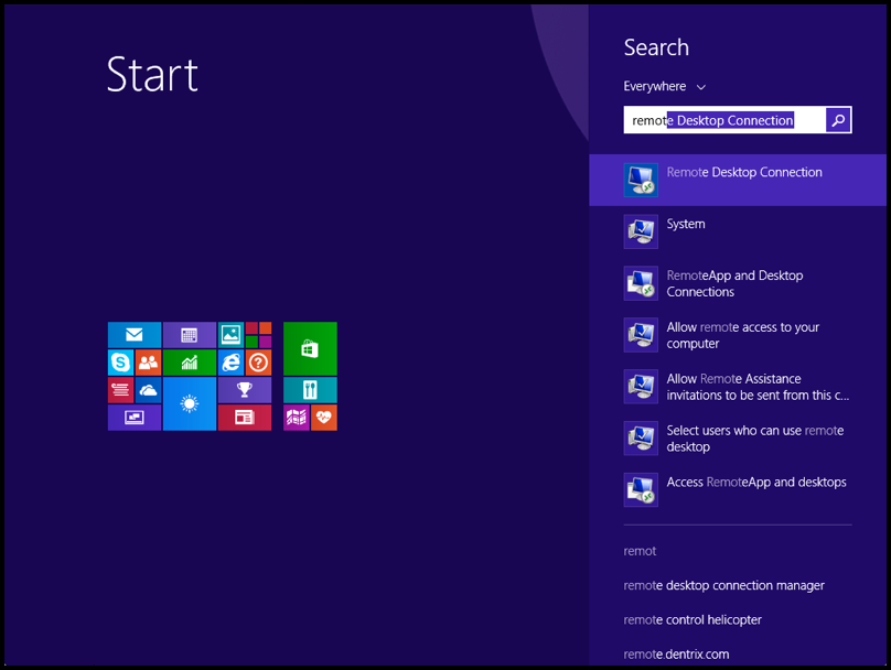 Windows 8 start menu